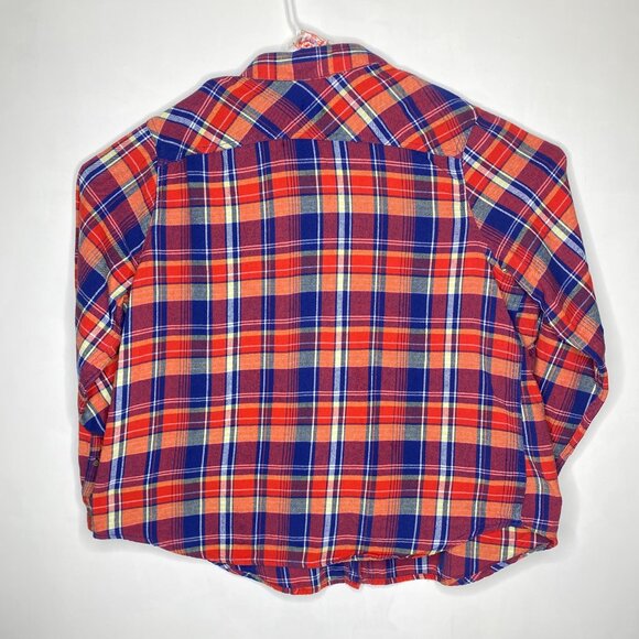 Mossimo Western Plaid Sz 2 Button-up Shirt Long Sleeve Blue Red - Picture 3 of 5